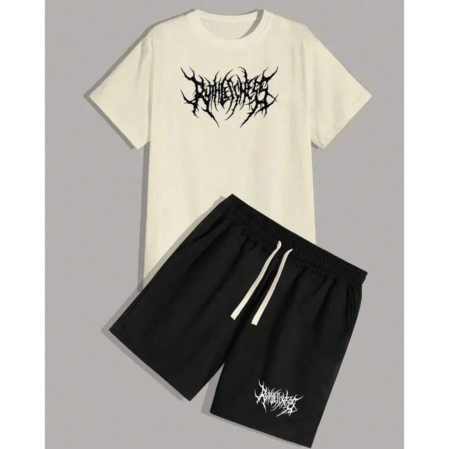 100% Cotton T-Shirt, High Quality Product And Tactel Shorts With RAYS PRINT - Màu be - Xem 1
