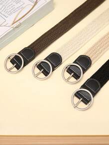 ‌2025 New Stylish Canvas Braided Belt‌ – ‌Adjustable Elastic Waistband‌ | ‌Unisex Black/Beige/Grey‌ | ‌Summer Travel Essential‌ | ‌Jeans & Skirts Accessory‌ | ‌Ins-Worthy Outfits/Gift Summer, School