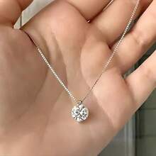 1.5克拉莫桑石 S925 纯银吊坠项链首饰，送给女友妻子生日婚礼的礼物 - 1.5克拉吊墜項鍊 - 查看 10