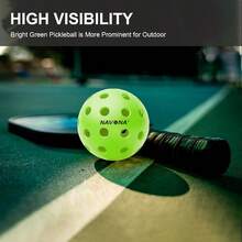 Juego de 48 pelotas de pickleball para exteriores de la marca Navona, que cumplen perfectamente con los requisitos oficiales de la USAPA, con 40 orificios, balanceadas, de alto rebote y vuelo preciso, duraderas para usar en exteriores - Verde - Ver 4