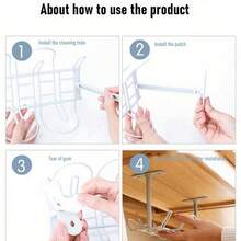 Estantería de almacenamiento debajo de la mesa, organizador de cables, estante para cables, soporte para enchufes en la parte inferior de la mesa, estante colgante para el hogar y la oficina, organizador de cables para escritorio
