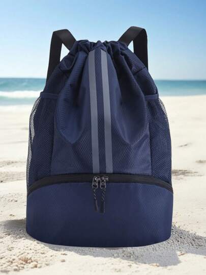 Large Capacity Multi-Function Sports Backpack With Wet/Dry Compartment & Shoe Pouch - Durable Mesh Soft Shell Gym Bag, Suitable For Basketball, Football, Swimming - Mixed Plaid Design With Drawstring Closure & Practical Pockets, Easy To Clean Sports Daily Backpack