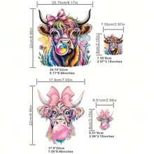 1pc/2pcs/3pcs/Pink Love Cow Clothing Patch Patch Cloth DIY A-Level Washable Adhesive Cloth Heat Transfer Printing Cloth Women's/Men's T-Shirt Bag Pillow Decoration Badge Label Baseball Hat Backpack, Etc. Available