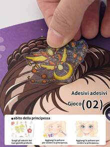 DIY Princess Dress-Up Sticker Set - DIY Craft Toy Designed Specifically For Girls, Includes Coloured Beads And Glitter Stickers, Beautiful Makeup Book Stickers, Suitable For Girls | Suitable For Christmas, Birthday Party Gifts, Classroom Reward Stickers. Back To School Season - Multicolor - View 9