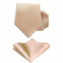 1 Set Men's Solid Color 8cm Necktie & Pocket Square Set, Satin Tie & Handkerchief Set, Business Tie And Pocket Square