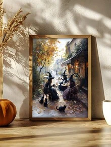 1 件女巫咖啡馆海报、女巫印象派印刷品、万圣节女巫和黑猫墙壁艺术、奇思妙想艺术、穆迪墙壁艺术、卧室装饰、客厅装饰、办公室装饰、餐厅墙壁装饰、厨房装饰、书房、走廊、宿舍装饰、浴室装饰、送给朋友的理想礼物、墙壁艺术、墙壁装饰、家居装饰、房间装饰、帆布墙壁艺术、海报、带框架的墙壁艺术、可选框架