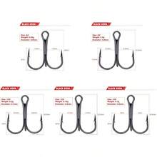 GuaziV 50pcs Lot Treble Hooks Classic Fishing Hooks Strong Sharp Tackle Hooks Size: 3 0 2 0 1 0 2 4 6 8 10 12 14 - Black - View 4