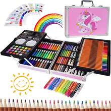 Set De Arte Profesional De Dibujo Colores Marcadores Lápices 145pcs/kit, Kits De Dibujo Técnico  Para Principiantes, Artistas, Niñas Y Niños - Rosa - Ver 1
