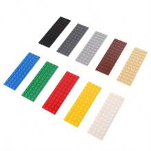 KIDNOAM 5 Stücke 4*12 kleine Partikel Bausteine Doppelseitige Basisplatten, lose Bausteine, Lernspielzeug