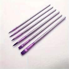 6pcs Professional Painting Brush Set For Acrylic, Watercolor, Oil, Gouache - Multifunctional Pen Body And Pen Surface Wooden Handle Artist Brush, Smooth To Use, Easy To Clean - Suitable For DIY Art Projects, Christmas, Halloween, Thanksgiving Crafts Materials,Back To School,School Supplies