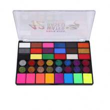 Kit de pintura facial - Set de maquillaje facial para fiestas de cumpleaños, Halloween y Navidad - 42 colores vibrantes, activado por agua, amigable para piel sensible - Pinceles para adultos y niños