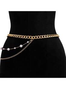 1Pc Chain Belt Silver Gold Chain Belt Chain Belts For Women Fashion Silver Gold Belt Chain Silver Waist Chain Belt Star Chain Belt Metal Chain Belt Moon Chain Belt Layered Waist Belt