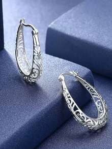 1 Pair Copper Polished Heart Shaped Earrings, Elegant & Versatile, Sweet Gift For Women - Round - View 9