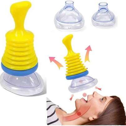 Equipamento de resgate para engasgos Equipamento de resgate anti-engasgo portátil para crianças e adultos Conjunto de sucção Himrick Dispositivo de sucção para ingestão Dispositivo de sucção para engasgos Dispositivo de sucção com sucção das vias aéreas Dispositivo de resgate para engasgos - kit rápido de primeiros socorros com sucção das vias aéreas para crianças e adultos