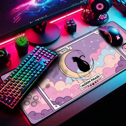 Mousepad Costurado Antiderrapante Estilo Popular 65x32cm 70x35cm 90x40cm Trabalho Gamer