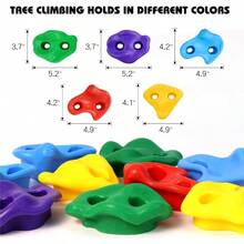 TOPNEW 20 agarres para escalar árboles para adultos escalador con 6 correas con trinquetes para entrenamiento de obstáculos al aire libre - Multicolor - Ver 4
