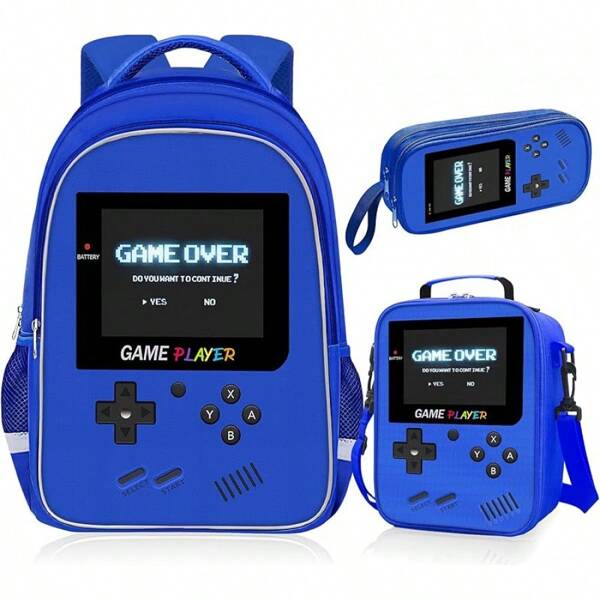 School Backpack For Boys - Gamer Boys Backpack For Kids Children Teens Elementary Middle School - Ages 6-18,17″