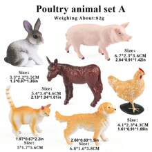 6/12 PCS Farm Poultry Animal Model Toys, Children's Education Toys For Chickens, Ducks, Geese, Sheep, Horses, Cows, Cats And Dogs, Halloween And Christmas Birthday Gifts