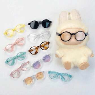 1pc 17cm Dolls Glasses, Summer Sunglasses Doll Dress Up Glasses Mini Doll Eyeglasses Stylish Doll Accessories (Doll Not Included)