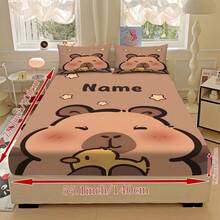 Bộ ga trải giường 3 món in hình hoạt hình Capybara cá nhân hóa, cùng với bộ chăn ga gối đệm họa tiết vịt sao thiết kế riêng, là bộ chăn ga gối cỡ Queen gồm 2 vỏ gối và 1 chăn ga gối đệm. Sản phẩm hoàn hảo để trang trí phòng, trang trí phòng ngủ, trang trí nhà cửa, vật dụng cần thiết trong ký túc xá đại học, bộ giường đơn, quà tặng sinh nhật và quà tặng cho gia đình và bạn bè. - Nhiều màu - Xem 17