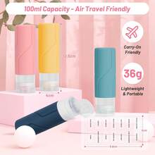 Pack Silicone Travel S For Toiletries  [Refille & Leak-Proof] Travel Containers  100Ml Small Size Squeezy S For Mpoo  Lotion  Cosmetic  Mixed Colors 782353