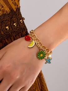 1 pieza Nuevo brazalete estético metálico de verano con estilo