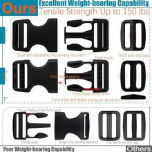 Buckles For 1" Straps: 6 Set Side Release Buckle And 12 Pcs Tri-Glide Sliders Fit 1 Inch (25 Mm) Wide Nylon Webbing, Plastic Snap Clip Quick Fasteners Replacement Heavy Duty Dual Adjustable - 1 Inch X 6 Pack - View 4