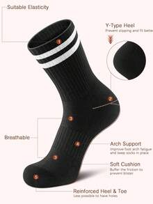 3/6 双女士及膝袜，秋冬保暖纯色运动大腿袜 - 彩色 - 查看 9