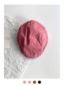 1 件装轻质透气复古快干贝雷帽，适合春夏街头穿着，适合小脸，带檐艺术家画家帽，大头尺寸，防晒，报童帽