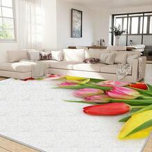 [Velvet] 1PC Geometric Area Rug, Lightweight And Easy To Wash, Easy To Handle Summer And Autumn Floor Mat For Living Room, Bedroom, Bathroom, Office, Balcony, Room Accessories - 彩色 - 查看 3