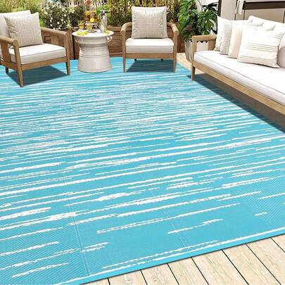 HEBE Outdoor Rug Waterproof For Patios, Reversible Plastic Straw Rug Camping Carpet, Indoor Outdoor Area Rugs Patio Mats For RV,Picnic,Backyard,Deck,Balcony,Porch