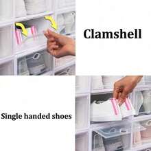 The 12 White Plastic Shoe Storage Box Drawers Are Stackable, Collapsible, And Highly Durable, Making Them An Excellent Choice For Efficient Organization. - White - View 4