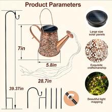 Solar Garden Lights Outdoor Waterproof:  Watering Can Light Solar Powered For Yard Decor - Flower Hanging Lantern With Hook Porch Decorations - Birthday Mothers Gardening Gifts For Mom Women Grandma - 彩色 - 查看 7