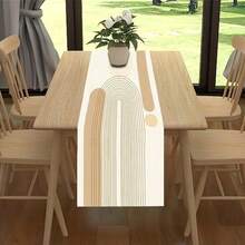 1 Chiếc khăn trải bàn Bohemian màu be thanh lịch với thiết kế hình tròn trừu tượng - Khăn trải bàn nghệ thuật hiện đại, thích hợp để trang trí nhà cửa, ăn uống và tiệc tùng - Màu be - Xem 3