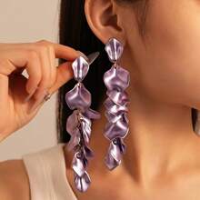 1 Par de Elegantes Aretes con Flecos y Estampado Floral para Mujeres, Adecuados para Vacaciones, Cumpleaños, Citas, Fiestas, Bodas y Accesorios de Viaje