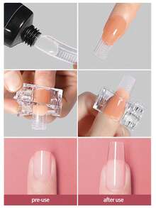 Set para salón de manicura, Juego de herramientas para extensión de uñas acrílicas, Kit de 100 piezas de moldes reutilizables para extensión de uñas de gel con herramientas y accesorios duales para extensión de uñas acrílicas - Multicolor - Ver 3