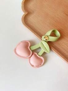 乡村风格樱桃钥匙扣，PU皮革钥匙扣吊饰，时尚包包吊坠小礼物 - 紅色 - 查看 5