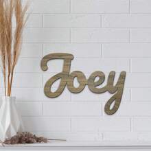 1件定制木质铭牌，个性化礼物，可定制姓名，多种颜色和款式可选，现代墙面艺术装饰，无需电源，独特的房间和家居装饰，是周年纪念日、生日、婚礼、情人节、圣帕特里克节、复活节的理想之选 - 彩色 - 查看 21