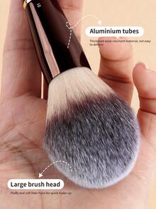 MAANGE 1支专业铝制面部化妆刷，带塑料盒，可用作散粉刷、腮红刷、高光刷、修容刷等多功能超柔软化妆刷，刷毛柔软易用，小巧精致的设计，适合旅行携带，是送给女性和女孩的理想礼物。 - 咖啡棕 - 查看 8