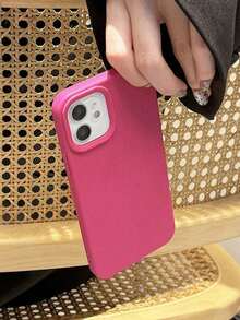 Phone Case Apple Minimalist High-End Leather Texture Phone Case Compatible WithIPhone Case 16Pro Max/16 Pro/16/16 Plus/15/15 Pro Max/15 Pro/15 Plus/11/12/13/14 Pro Max/XS/11 Pro/11 Pro Max/12 Pro/12 Pro Max/13 Pro/13 Pro Max/14,Suitable For IPhone 17 Air - 玫紅色 - 查看 6