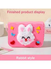 1 pieza Cuadro de pintura de ganchillo hecho a mano para niños, material de manualidades con dibujos animales, calcomanías de juguete, el mejor regalo de cumpleaños para niños y niñas con accesorios de color aleatorio, regalos de Navidad, regalos festivos