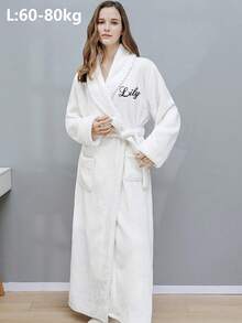 1pc Personalized Plush Robe Custom Embroidered, Birthday Gift, Wedding Gift, Adult Men Women Night Robe For Mom, Spa Bath Robe, Mother's Day Gifts, Father's Day Gifts, Wedding, Wedding Accessories, Bridesmaid Gifts Beach Essentials, Multi-Functional, Ornamental, Tea Room, Home, Garden, Office, For Anniversaries, For Valentine's Day, For Mother's Day, For Birthdays, For Father's Day, For Graduation, For Weddings, For Housewarming Back To School, Dorm Essentials Shower Towels For Beauty Salon, Hotel Sports, Home Essentials, Towel, Skin Care - Multicolor - View 24