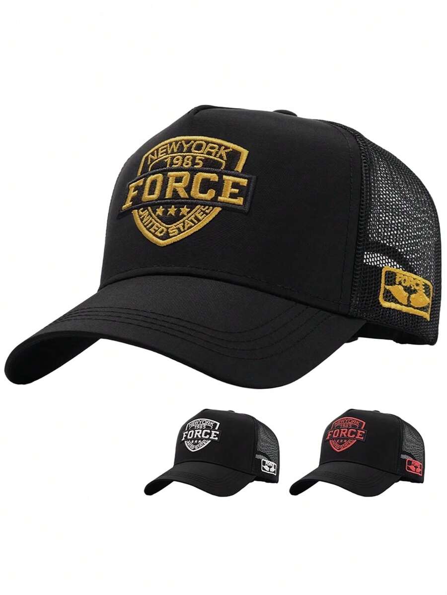 New High Crown Hat Summer Sun Hat Men Baseball Cap Wide Brim Breathable Mesh Sports Cap Sun Protection - Black - View 1