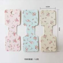 50/100 pezzi Cartoncini per esposizione di braccialetti, collane e fasce per capelli - Disegni floreali eleganti rosa e bianchi, cartellini per artigianato fai-da-te e forniture per piccole imprese, etichette per prezzi al dettaglio | Etichette dai colori attenuati | Stampa di alta qualità