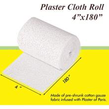 Falling In Art Plaster Cloth Rolls, 500gsm Plaster Strip, Plaster Gauze Bandages Projects, Making, Belly Casts, Body Molds, 4inch X180inch, Single Roll