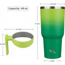 Konokyo - Vaso de 30 onzas con asa y 2 pajitas, 2 tapas, botella de agua aislada de acero inoxidable, de viaje, reutilizable, color claro - matcha verde - Ver 10