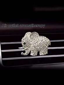 1-2pcs Car Air Vent Clip Bling Decoration With Artificial Diamond, Includes Free Fragrance Pad (Random)