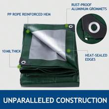 Extra-Thick Waterproof Tarp - 1pc Heavy-Duty Rain And Sunshade Tarp With UV Protection, Tear-Resistant, Reinforced Edges, Metal Grommets - Suitable For Outdoor Sun Protection And Agricultural Use, Perfect Christmas Gift, Ideal New Year Present