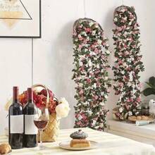 1PC/5pcs/10pcs Artificial Flowers Rose Vine DIY Garden Material Vine Wedding Site Decoration Home Bedroom, Living Room, Bathroom, Wall Hanging Decoration Material Outdoor Garden School Birthday Party Supplies Valentine's Day Decoration New Year