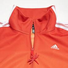 Adidas 女士时尚简约立领梭织夹克运动外套 JG8770 - 淺猩紅/白 - 查看 2